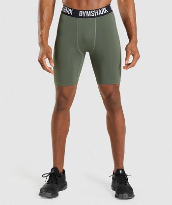 Pantalones Cortos Gymshark Element Baselayer Hombre Verde Oliva | CO 3837WNB